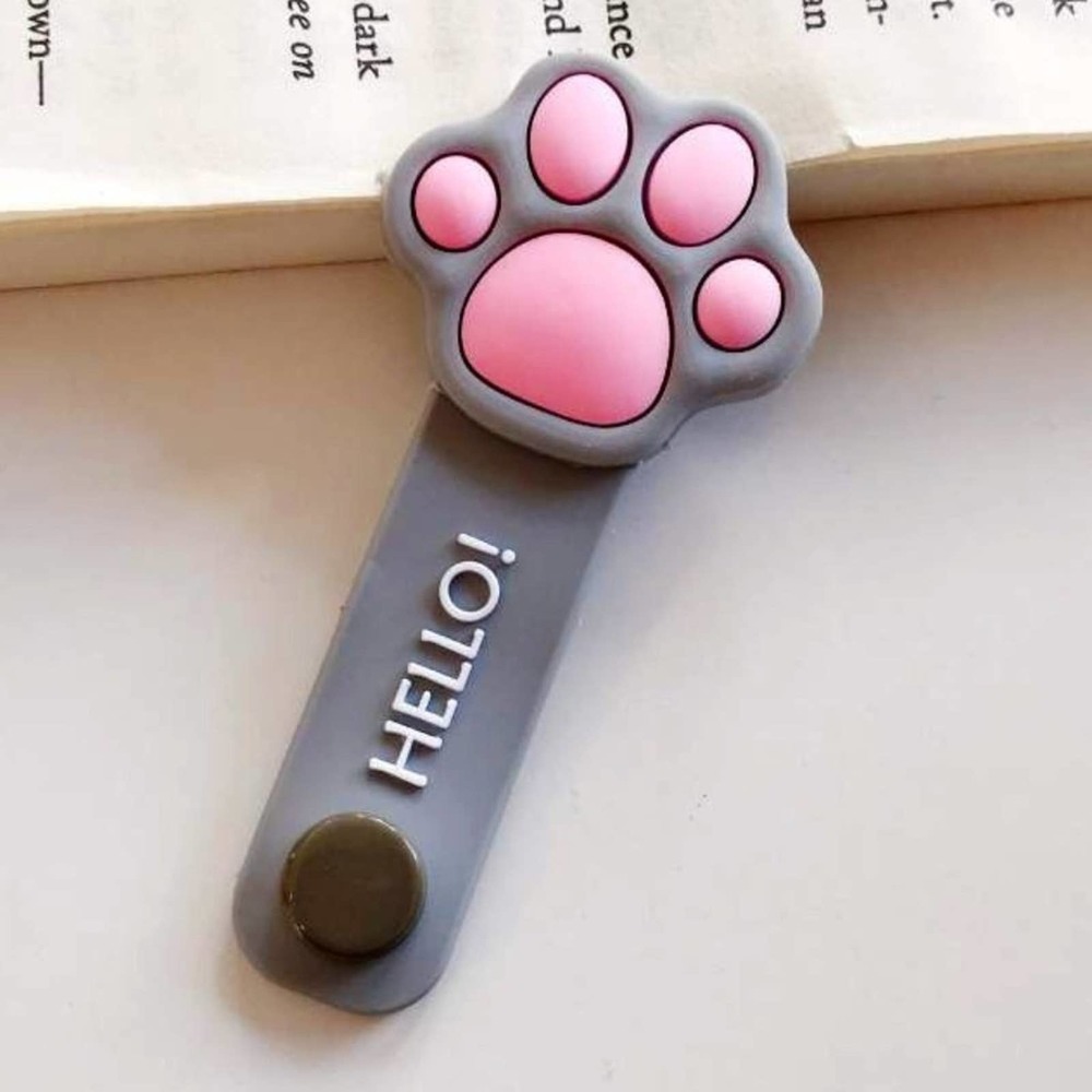 Light Gray & Pink Silicone Cat Paw‎ Cord Keeper/Organizer~~NWOT~UBMSA